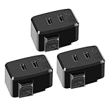 Pispoer |ライティングバー用引掛シーリングボディ|配線ダクトレール用プラグ |引掛けシーリング|工事不要 簡単取付け|ライティングレール用抜止コンセント|EB-20|黑い|3個セット