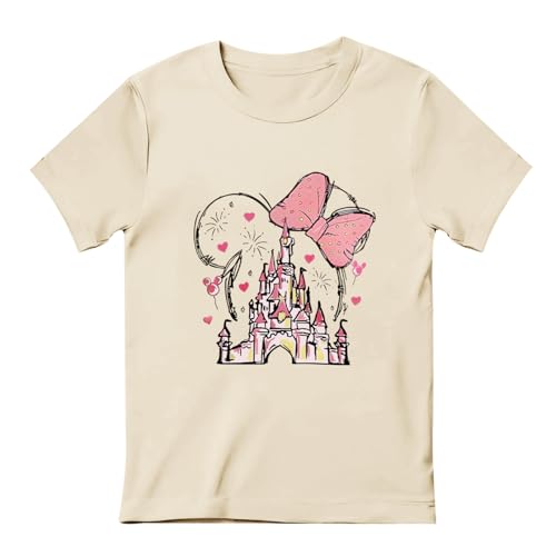 Image of Graphic Shirts for Girls Cute Bow T Shirt Kids Toddler Holiday Tshirt Vacation Trip Summer Tee Cotton Tops