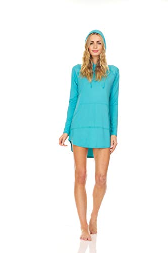 Swiss Alps Womens Hooded UPF 40+ Sun Protection Moisture Wicking Swim Cover-Up Dress4