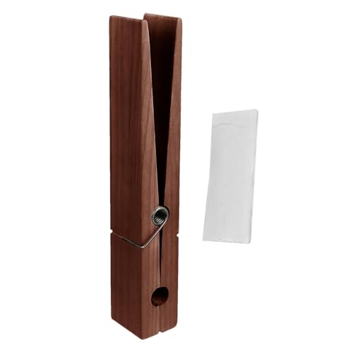 Pinces À Linge Géantes XXL, Pince À Linge en Bois, Porte-Serviettes Murales Pinces À Vêtements en Bois avec Pastilles Adhésives pour Salle De Bain,...