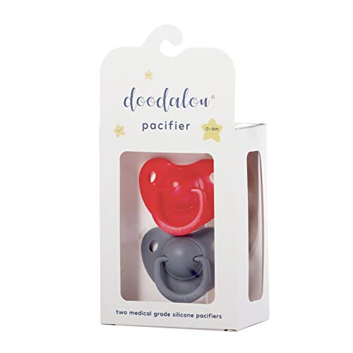 Doodalou Infant Pacifier - Red And Gray - Small #TOP1