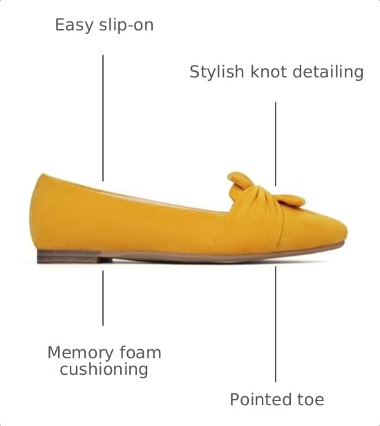 Image of MUSSHOE Comfortable Office Flats for Women: Pointed Toe Work Shoes with Memory Foam - Dressy Business Casual Slip On Flats for Commute & All Day Wear