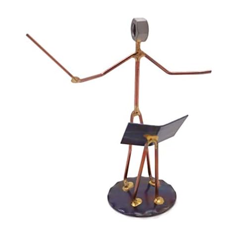 Rock Creek Metal Craft Musical Director Handmade Metal Figurine Hand Welded Metal Art & Recycled Metal Sculptures - Unique Desk Accessories, Medical Office Decor, & Musical Director Gifts Cover