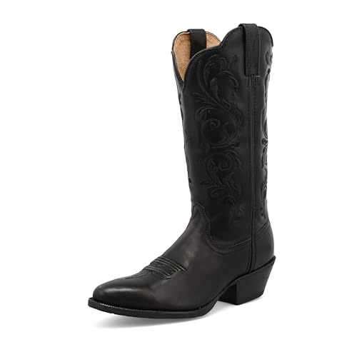 Twisted X Women's 12' Western Boot, Narrow Round Toe, Black & Black, 8.5 B