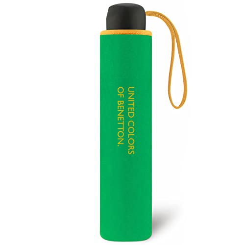 happy rain 56204, Paraguas Plegable Manual 54 Cm Benetton Green Unisex niños, Verde, 95 cm
