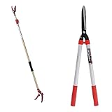 高儀(Takagi) 軽量伸縮高枝切鋏 剪定刃1.3~2.0m & 高儀 アルミパイプ柄 総焼入れ 軽量刈込鋏 大 165mm【セット買い】