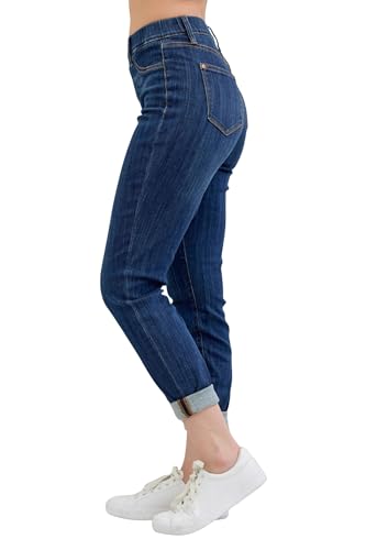 Judy Blue Women's High-Rise Pull On Double Cuff Slim Fit Jeans2