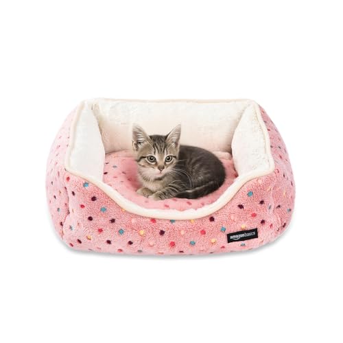 Amazon Basics Soft and Comforting Cuddler Pet Bed for Dog or Cat, Small, 18.5