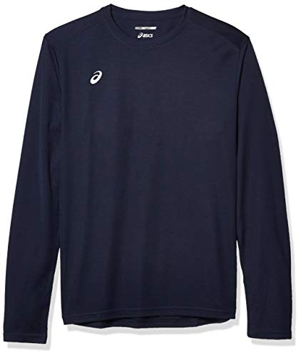 ASICS Men's Circuit 8 Warm-up Long Sleeve, Navy, Large