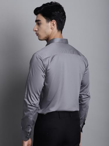 Image of Majestic Man Slim Fit Satin Cotton Formal Shirt for Men