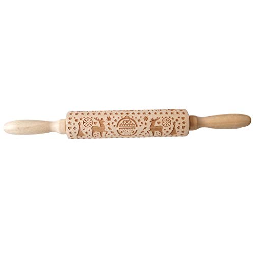kingcxu - Rodillo para Hornear Galletas y Fondant (35 cm), diseño de...