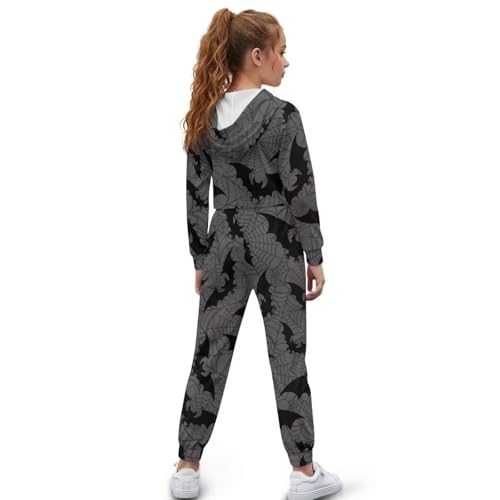 Girls Crop Sports Hoodies 2 Piece Outfits, Long Sleeve Fashion Sweatshirts and Sweatpants3