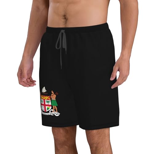 Coat of arms of Fiji Mens Swim Trunks Quick Dry Swim Board Shorts Casual Beach Shorts2