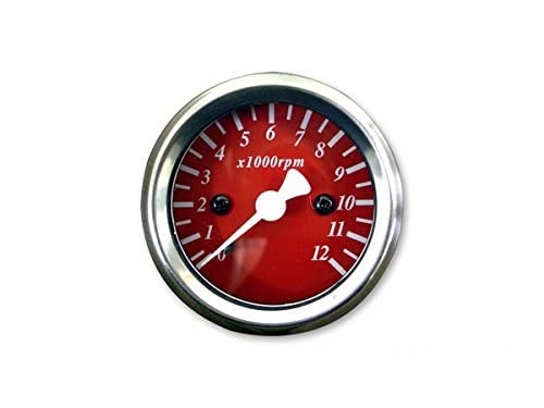 電気式タコメーター　赤　新品 Amazon.co.jp: 48mm タコメーター 赤 電気式 : 車＆バイク