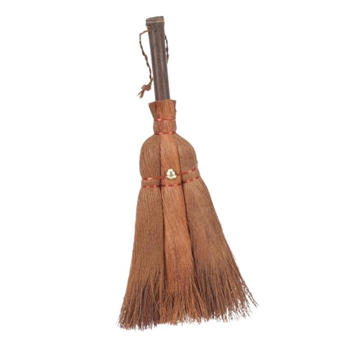 Brown Silk Broom Cleaning Supplies Short Handle Broom Household Duster Hand Held Whisk Broom Mini Cleaning Broom Desktop Dust Broom Dust Brush Broom Natural Handle IWOWHERO