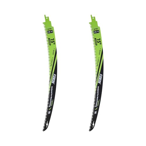 Image of Japanese Teeth Reciprocating Saw Blade 15Inch - Saber Saw Blades Wood Pruning, 2pcs Curved Edge 6TPI for Tree Trimming, Wood /PVC Pipe Cutting, Cr-V Sabre Blades