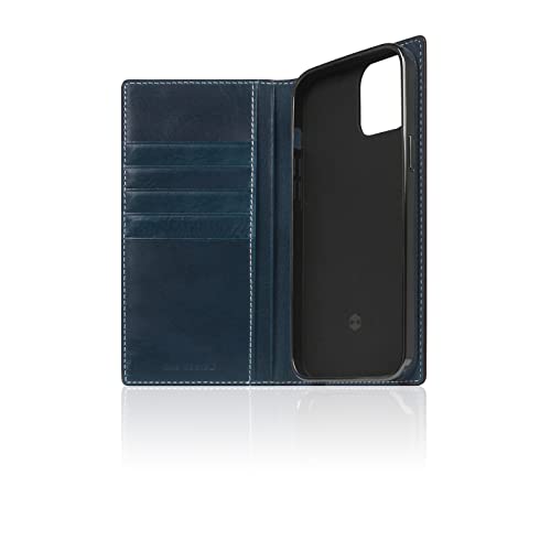 SLG Capa carteira de couro compatível com iPhone 14 Plus, D7 Italian Wax Leather Diary Flip Cover po