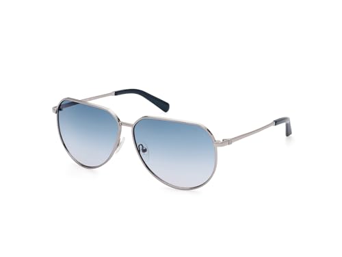 Guess GU00089 Shiny Gunmetal Lunettes de Soleil pour Homme, Taille Unique