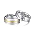 KnSam Anelli Acciaio Inox Coppia, Anello Fidanzamento Personalizzato 6MM Anello in Oro Argento Spazzolato Donna Taglia 30 Uomo Taglia 17