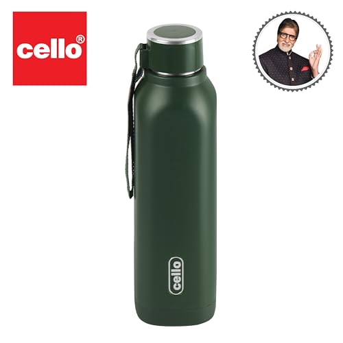 Image of Cello Puro Steel-X Royce 900 | Inner Steel Bottle | PU Insulation | Cold Insulated Bottle | Best Usage for Office /School /College /Gym /Picnic /Home /Fridge | 650ml, Mint Green