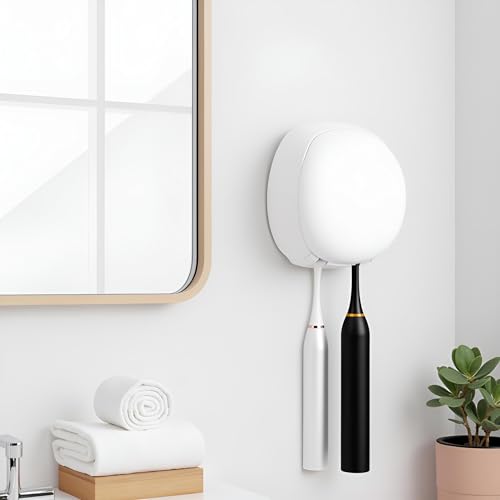Esterilizador De Cepillo De Dientes UV, Soporte para Cepillo De Dientes De Baño Montado En La Pared con Función Esterilizadora, Recargable por USB, Secado Germicida UV Desinfectante Cepillo Dientes