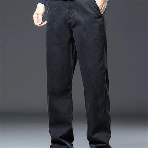Men's Spring Fall Jeans – Loose Straight Denim Pants, Casual Elastic Waist Trousers4
