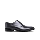 Anthony Veer Truman Derby Oxford Dress Shoes for Men | Lace-Up | Goodyear Welt Construction | Cushioned Footbed & Recraftable Leather Sole with Stacked Heel | Full Grain Calfskin Leather Upper | Black