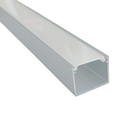 Litever 6-Pack 3.3ft/1 Meter 15x18mm U Shape Aluminum Channels for Lightstrip Plus and Other LED Strips. Diffused PC Covers, End Caps, Mounting Clips, Screws Included.