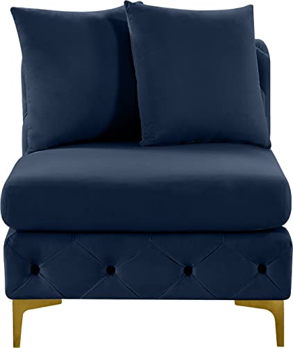 Sillón sin brazos Terciopelo Azul marino miniatura 6