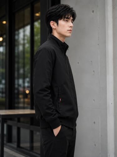 Image of TAGAS Men's Regular Jacket Fit For Casual Wear || Low-Cut Standing Collar || Men's Track Jackets | Stylish Jacket For Men ||Regular Fit Zip-Up Casual jacket|| bomber jacket for men
