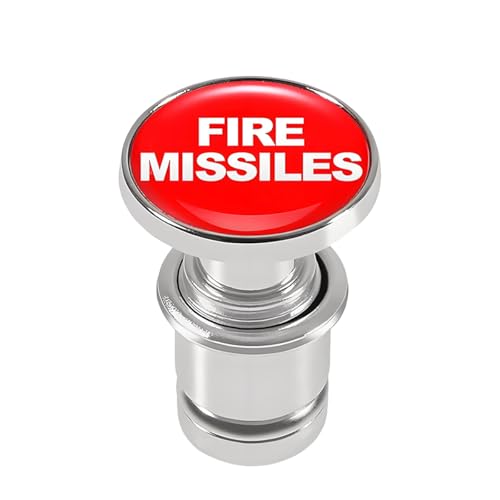 Ywdiml Fire Missile Button Car Cigarette Lighter Plug Dustproof & Waterproof Aluminum Alloy Billet Cover for Cigarette Lighter Socket 12V Vehicle Interior Decoration Universal Fit (Red)