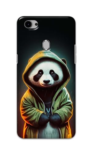 Image of Printed Hard Back Cover Case for Oppo F7 Back Cover (Cartoon Panda) -1111