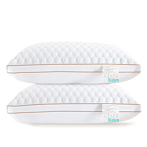 Pillows for Sleeping, SSZTI Bed Pillows [Set of 2, 16 x 24 in] Hotel Quality Pillow Cooling Pillow Comfortable Relief Migraine & Neck Pain for Back, Stomach, Side Sleepers