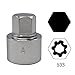 JEUCLEL 533 Wheel Locking Nut Key Compatible with VW VAG Volkswagen, (Socket OD 28mm - ID 25mm), Wheel Lock Nut Socket Adapter, Anti-Theft Lug Nut Removal Tool, Anti-Theft Screw Remover