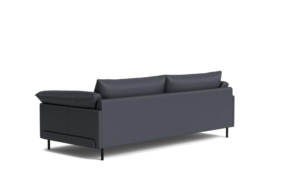 Image of LEGACY OF COMFORT Zola 3 Seater Sofa Three Seater Sofa Leather for Living Room Hotels and Offices (Ocean Blue)