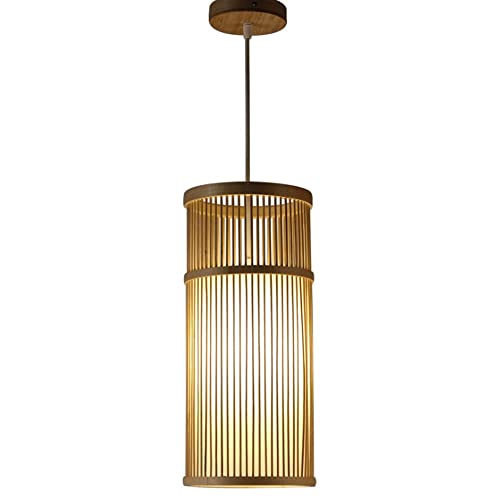 Cylindre en bambou lampe d'exception, lanterne de style japonais aux finitions artisanales