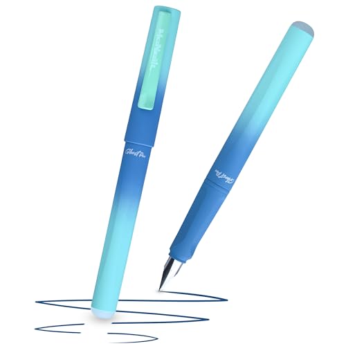 McNeill - Ghost Pen - Gradient - radierbarer Füllhalter für Schule & Alltag | Für Rechts- & Linkshänder | Thermisch radierbare Tinte ergonomisch nachfüllbar (Gradient blue lagoon)