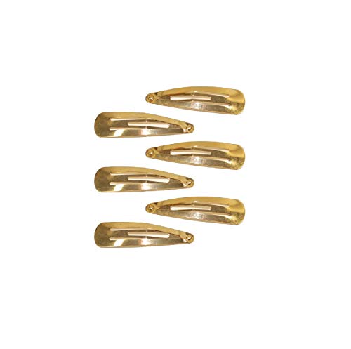 Mytoptrendz® 6 pcs -Snap Hair Clip Small Mini Metal Hair Grip Styling Barrette Hair Slides Toddler Kids Bendy Clips Styling Accessories for Fine Thin Hair (Small- Gold)