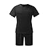 congluoki Men's Shirt and Shorts Set 2 Piece Outfits Fashion Summer Tracksuits Casual Sportwear Set Black L