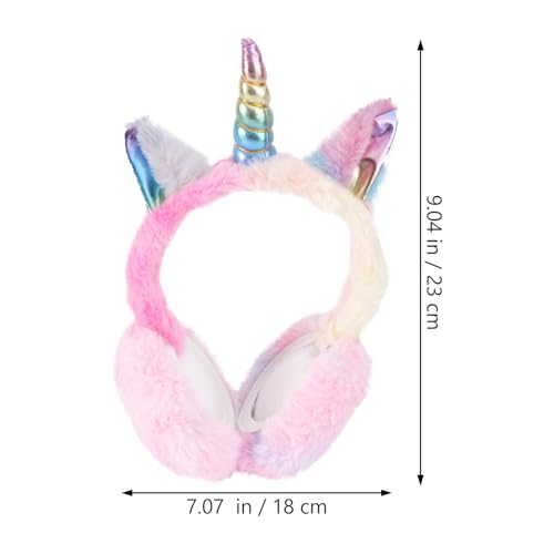 Orejeras de unicornio rosa para niñas de felpa suave Didiseaon 2