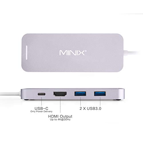 MINIX M.2 SSD Storage Adapter, Aluminium USB-C Multiport SSD Storage Hub with HDMI [4K @ 30Hz], 2 x USB 3.0 and USB-C for Power Delivery, Compatible with Apple MacBook. (240GB+Space Gray) - Thumbnail 5