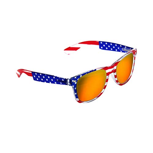 LADY&HOME 3 Pairs American Patriot Flag Beach and July 4th Series Sunglasses -Red/Blue/Grey Lens3