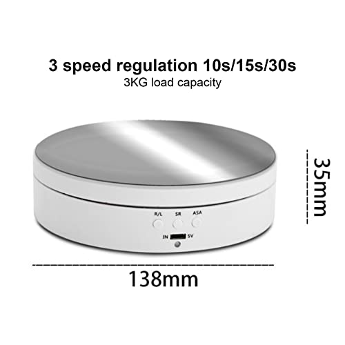 Image of Electric Rotating Display Stand Mirror Surface 3 Speed Regulation 3KG Load Capacity for Photography Jewelry Exhibition