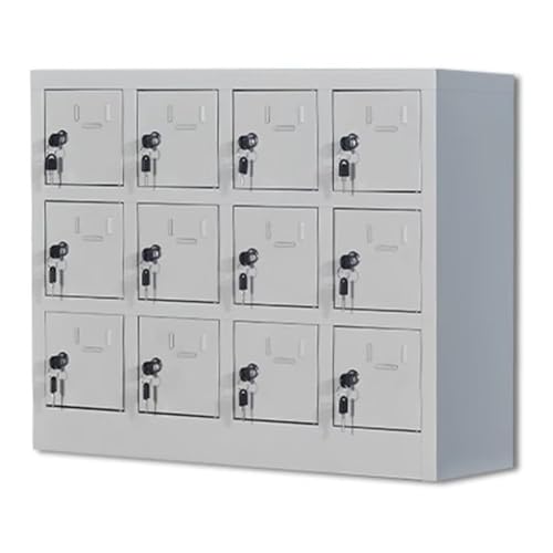Großes Schließfach aus Stahl für Mobiltelefone für Klassenzimmer und Büro. Sicheer Aufbewahrungsschrank mit 12 Steckplätzen für Mitarbeiter. Langlebige Aufbewahrungslösung für Mobiltelefone.
