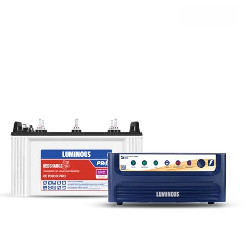 Luminous Inverter & Battery Combo (Power sine 800 Pure Sine Wave 700VA/12V Inverter with RC15000PRO 120Ah Battery) for Home, Office & Shops