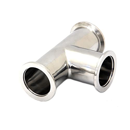 Image of SHERICH KF16 Flange Tee Vacuum Fittings Flange Size NW16 Vacuum Fitting, Stainless Steel (KF-16)