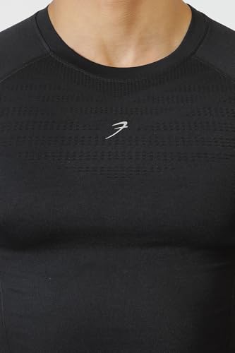 Image of FUAARK Nylon Seamless Compression Half Sleeves Dry Fit T-Shirts for High Performance in Gym