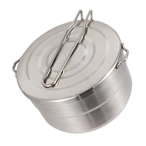 JUMPLAWN Stainless Steel Portable Camping Pot Hiking Cookware for Backpacking Compact Design High Durability Easy to Carry for Outdoor Cooking and Picnics