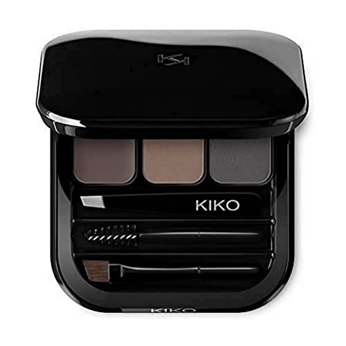 Paleta para cejas Kiko Milano 03 Brunette con polvos ceras y accesorios