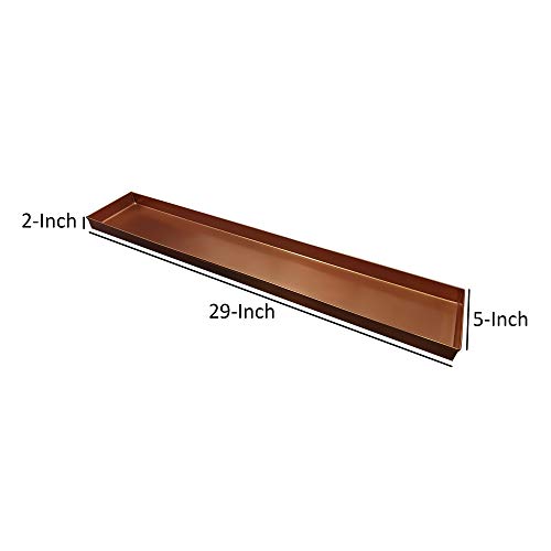 Benjara Copper Plated Rectangular Metal Planter Tray #TOP29